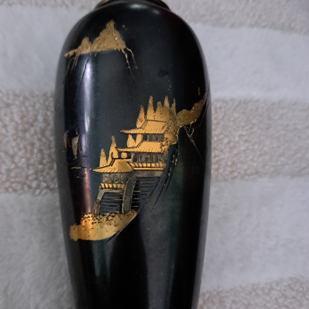 Black and Gold Decorative Vase